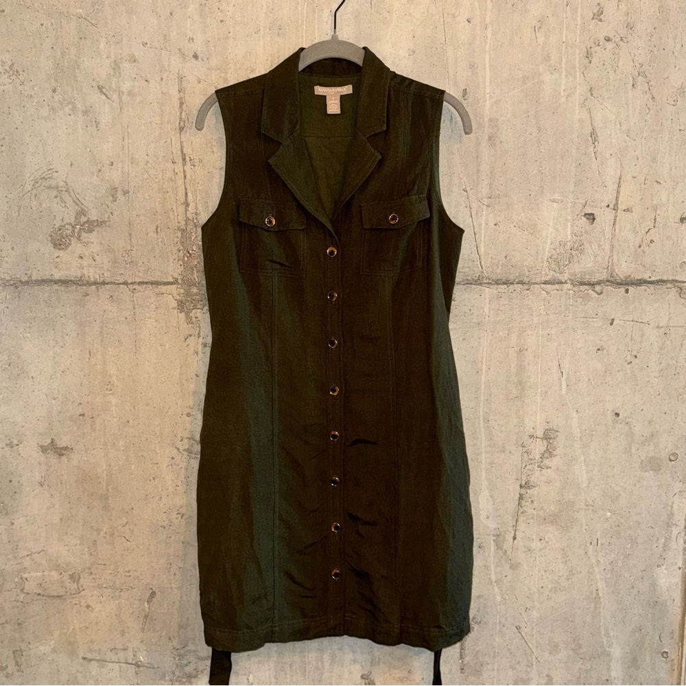Banana Republic Dark Green Sleeveless Dress